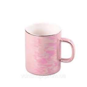 Чашка фарфоровая Glaze 420мл в зеркальной глазури Розовый HPCYM0763P