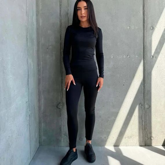 Жіноча зимова термобілизна Джемпер+Лосини XS Чорний (234576130_422) | Зображення 2