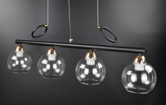 Люстра підвісна на 4 лампочки 26554 Чорний 40-150х15х92 см. | Зображення 1