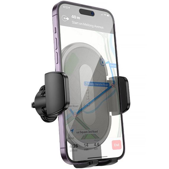 Автотримач Borofone BH133 Rio push-type (air outlet) Black | Зображення 1