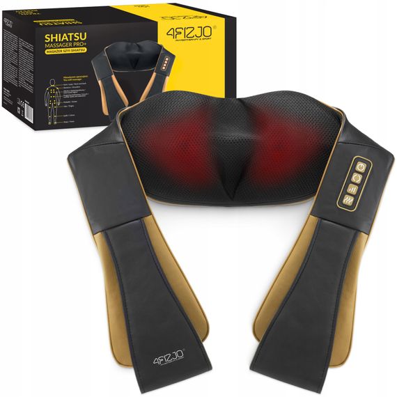 Накидка-масажер 4FIZJO Shiatsu Pro+ для шиї та спини Black/Gold (P-5907739312358)
