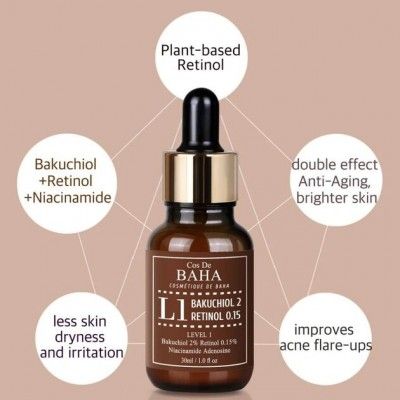 Сироватка для обличчя Cos De BAHA L1 Bakuchiol & Retinol Serum (30 ml) | Зображення 2