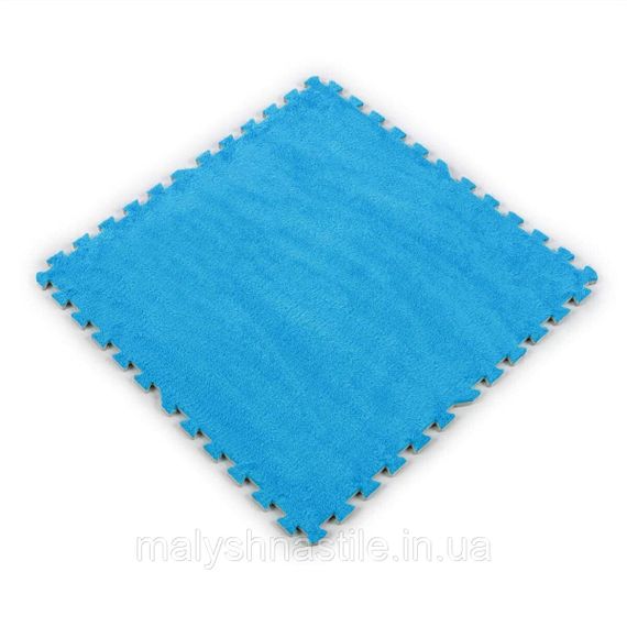 Підлога-пазл плюшевий БЛАКИТНИЙ 60*60*1cm (D) SW-00002091