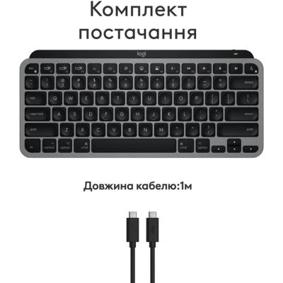 Клавиатура Logitech MX Keys Mini для MAC Wireless UA Space Grey (920-012652) | Зображення 3