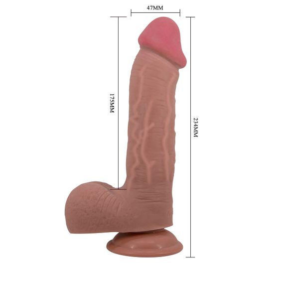 Фалоімітатор на присосці, з ефектом ковзної шкіри LyBaile - Sliding Skin 9,2'', BW-008040LP-1 Sex Aura | Зображення 8