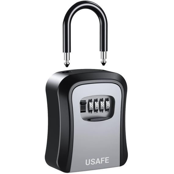 Подвесной металлический мини сейф для ключей uSafe KS-05, с крючком и паролем, Серый | Зображення 1