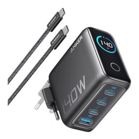 Сетевое зарядное устройство Anker Laptop GaN Charger 140W 3xUSB-C PD3.1 1xUSB-A Display Cable Black (B2697GZ1)