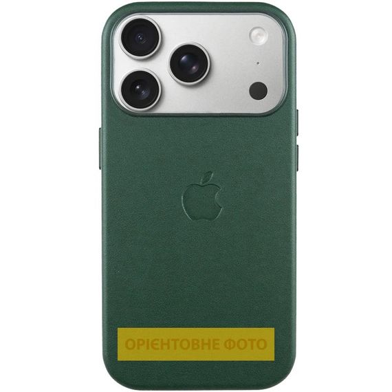 Чохол шкіряний Leather Case (AA) with Magnetic Fit and Animation для Apple iPhone 17 Air (6.5") Forest Green