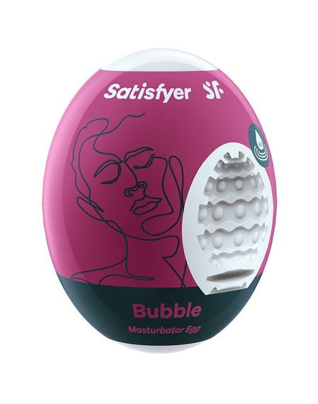 Самозмащувальний мастурбатор-яйце Satisfyer Masturbator Egg Single Bubble, одноразовий, не вимагає з