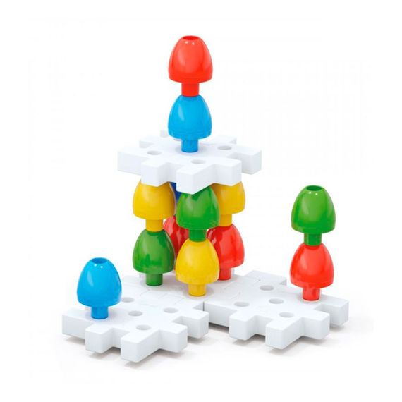 Развивающий набор мозаики 2 в 1 Quercetti 2270-Q 16 фишек, 4 карточки, 4 основы | Зображення 1