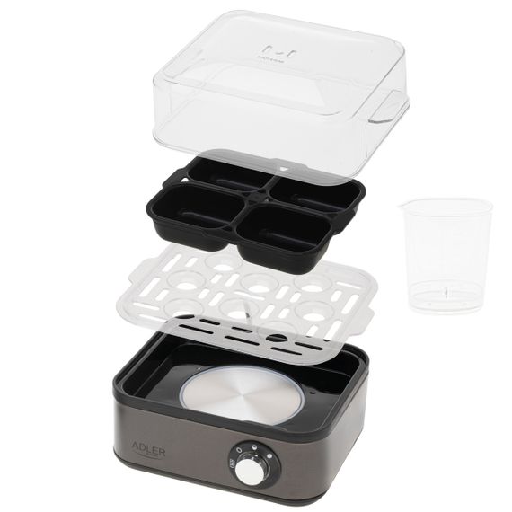 Яйцеварка электрическая Adler AD 4486 Gun Metal на 8 яиц, 800 Вт, автоматическое отключение, звуковой сигнал | Зображення 2