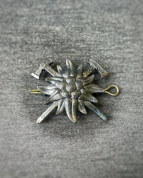 Кокарда Гірської піхоти Едельвейс/ Беретний знак Гірської піхоти металева | Зображення 1