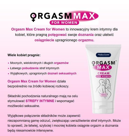 Крем для женщин Orgasm Max 50 ml Sex Aura | Зображення 1