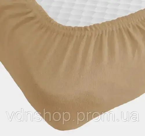 Бежеве Простирадло махрове на резинці з наволочками Anisa (220х240+30 см) | Зображення 1