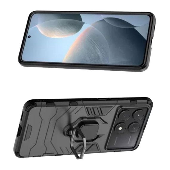 Чохол бампер Primolux Ring Armor для Xiaomi Redmi K70E / Poco X6 Pro - Black | Зображення 1