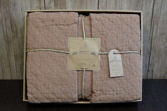 Покрывало с наволочками Limasso 240×260 см. Cambridge Персиковый | Зображення 3