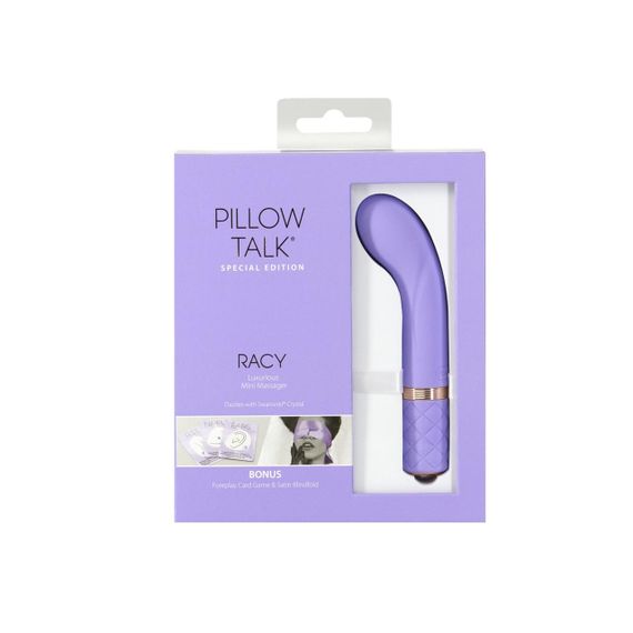 Розкішний вібратор Pillow Talk Racy Purple Special Edition, Сваровскі, пов’язка на очі+гра | Зображення 8