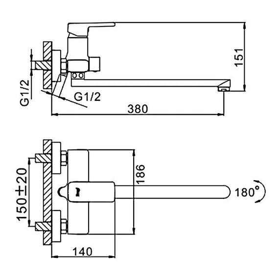 Смеситель для ванны Frap F2260 | Зображення 1