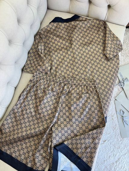 Комплект Gucci Printed Beige бежевий (футболка + шорти) sp127 | Зображення 9