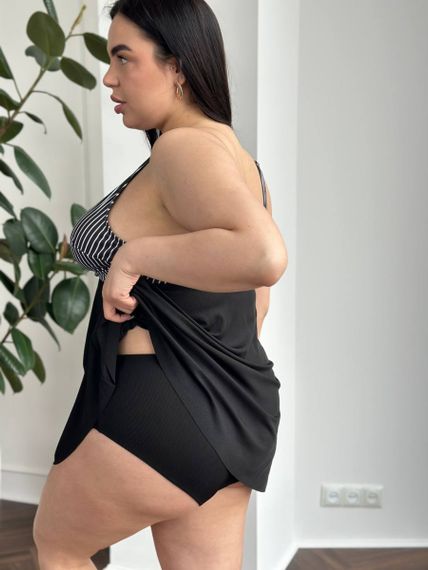 Стильний чорний купальник танкіні для дівчат PLUS SIZE | Зображення 3