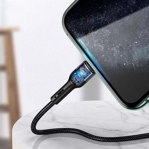 Дата кабель Usams US-SJ448 U55 Aluminum Alloy Braided USB to Lightning (1m) | Зображення 1