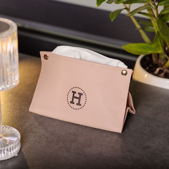 Серветниця з еко шкіри 20×7.5×11.5 см для серветок на кнопках Рожевий HP-3-213P | Зображення 4