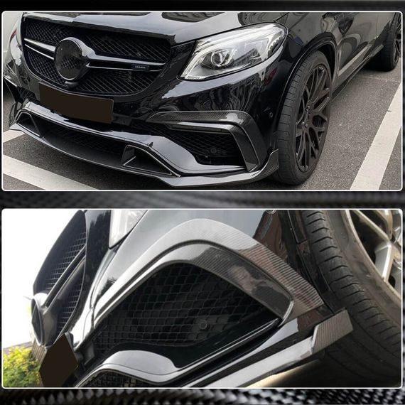 Накладки на передній бампер (для GLE63 AMG, Карбон) для Mercedes GLE coupe C292 2015-2019 рр | Зображення 4