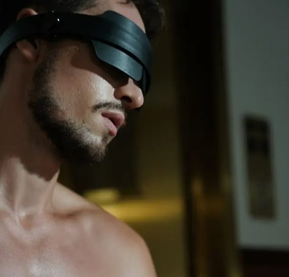 Маска шкіряна на очі Чорна Lockink | Зображення 2