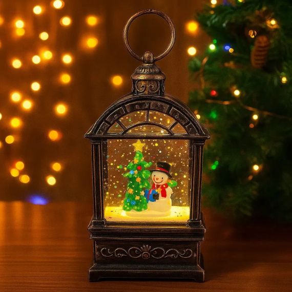 Нічник новорічний музичний "Сніговик та ялинка"