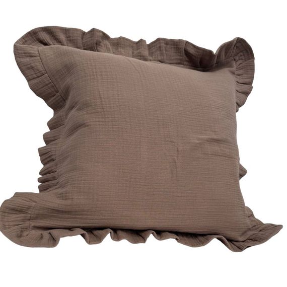 Наволочка декоративна SoundSleep Muslin Coffee 45х45 см з рюшами кава (94331967) | Зображення 4