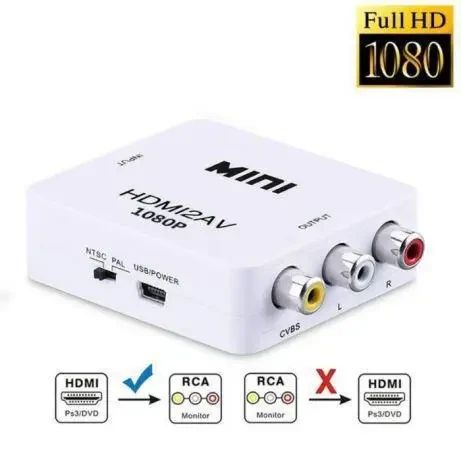 Перехідник з HDMI на AV RCA (тюльпан) адаптер