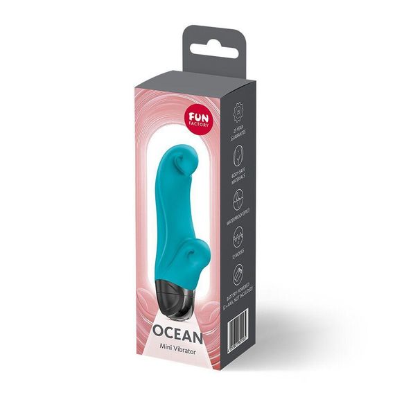 Вибратор-кролик Fun Factory OCEAN Aquamarine, для клитора и точки G, 6 режимов, на батарейках Sex Aura | Зображення 6