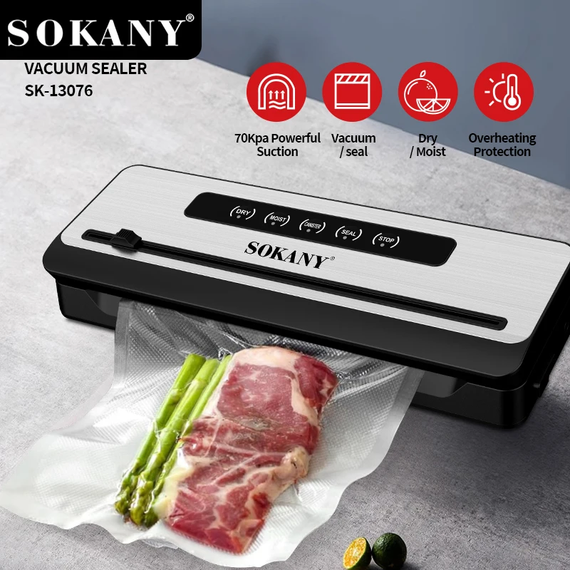 Вакуумный упаковщик Sokany SK-133076 / Упаковщик для еды | Зображення 1