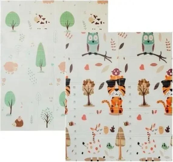 Детский развивающий термоковрик Тигр в очках и сова 150*180