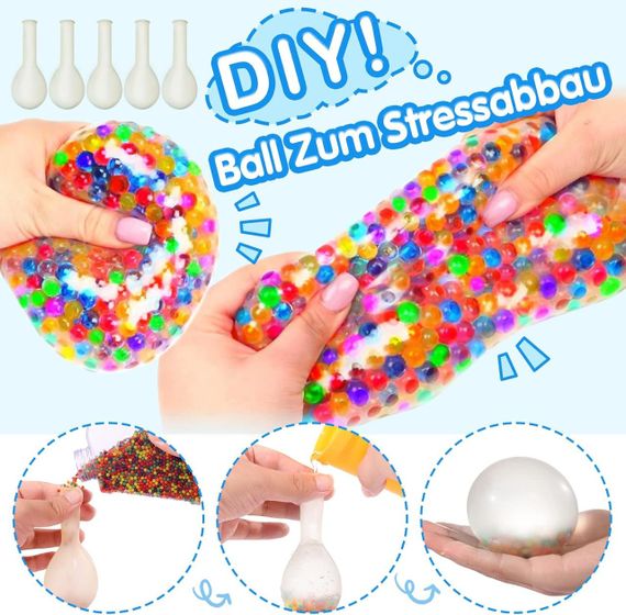 Гідрогелеві кульки Орбізи TULADUO, набір 4 в 1, 270 г, 50000 шт., 2-3.5 мм, різнокольорові, з резиновими кульками | Зображення 3