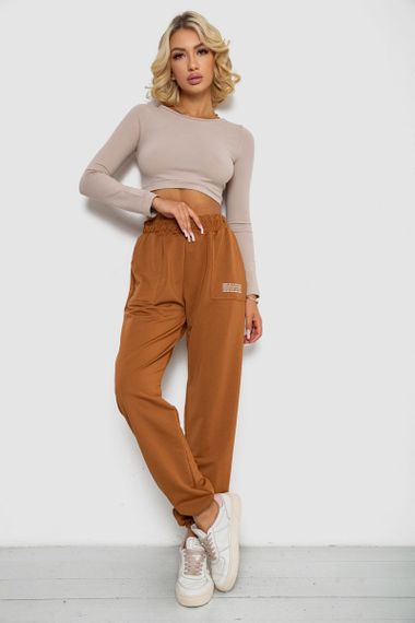 Спортивные штаны женские, цвет коричневый, 238R5052-5 | Зображення 1