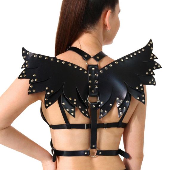Жіноча портупея Art of Sex - Wings чорна L-2XL, екошкіра Sex Aura | Зображення 2