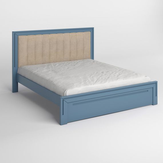 Двоспальне дерев&#039;яне ліжко Mebigrand Торонто Т1 Сіро-синій (S7010R90B)/Аляска 23 (бежевий) 160х200 см (MBG-8713) | Зображення 1