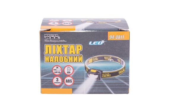 Фонарь налобный Mastertool - 1LED x 1 Вт x 3 режима (94-0811) | Зображення 1