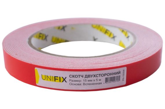 Лента двухсторонняя Unifix - 15 мм x 5 м вспененная белая (PN-1505W)