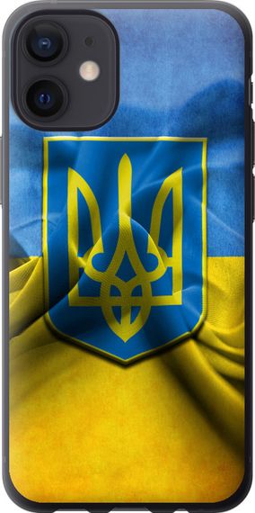 Чехол на iPhone 12 Mini Флаг и герб Украины 1 "375u-2071-17620"