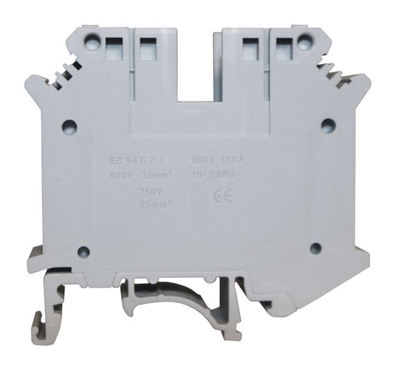 Клема КНГ-UK35 125А 4-35мм2 гвинтова сіра набірна на DIN-рейку без маркера Ny95505467