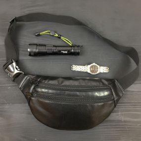 Сумка на пояс із еко-шкіри + Професійний ліхтар RB-408 POLICE BL-X71-P50