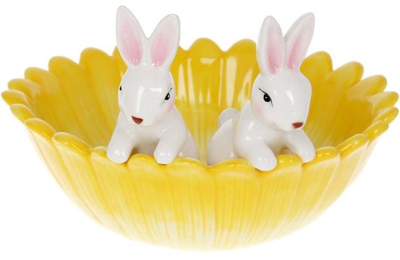 Керамічна піала Cute Bunnies Yellow діаметр 21см | Зображення 1