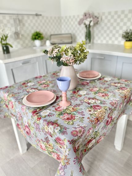 Скатертина гобеленова EDEN1175GR Limaso, 97х100, Квадратна, Повсякденний, Без люрексу, 75% поліестер, 22% бавовна, 3% акрил, Гобелен | Зображення 4