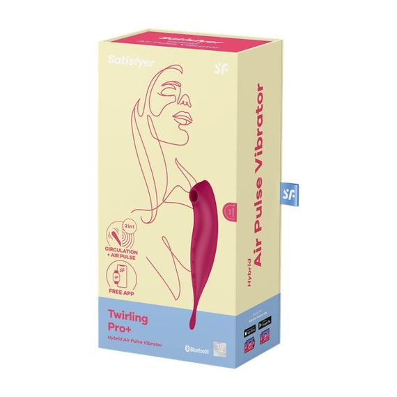Вібратор із хвильовою стимуляцією Satisfyer Twirling Pro+ з додатком, червоний Sex Aura | Зображення 5