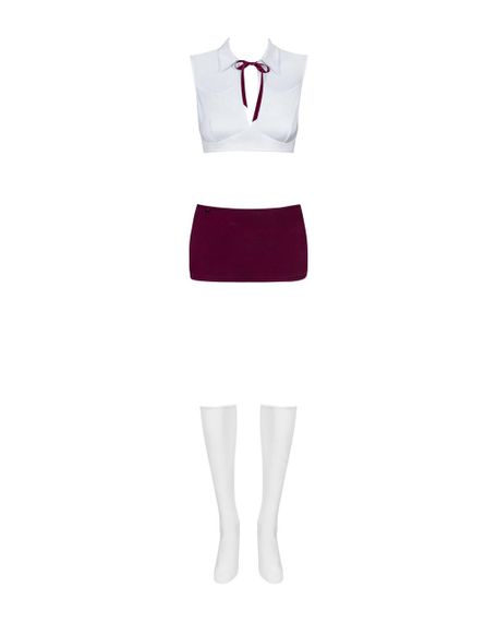 Еротичний костюм студентки Obsessive Student 4 pcs costume S/M, топ, спідниця, стринги, гольфи Sex Aura | Зображення 2