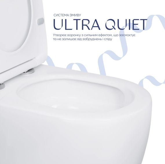 Унітаз підлоговий Qtap Robin Ultra Quiet з сидінням Slim Duroplast/ Soft-close/ Quick Release QT13226089AW | Зображення 7
