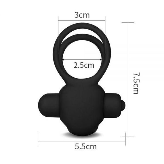 Ерекційне віброкольцо Power Clit Cockring, Black Sex Aura | Зображення 5
