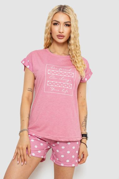 Пижама женская с принтом, цвет пудровый, 243R2110